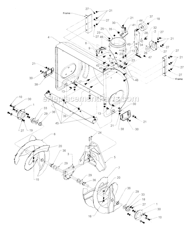 Page A Diagram and Parts List for 31AE663H401 1999 Yard Man Snow Blower